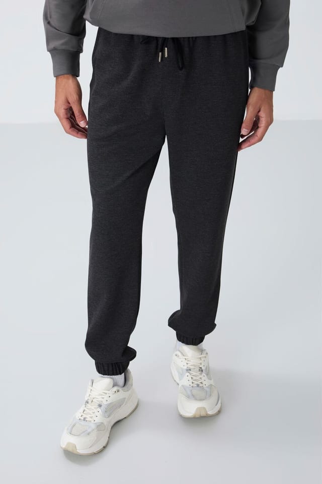 Tommy Life Tommy Life Men's Regular Fit Fleece Sweatpants in Charcoal - 3