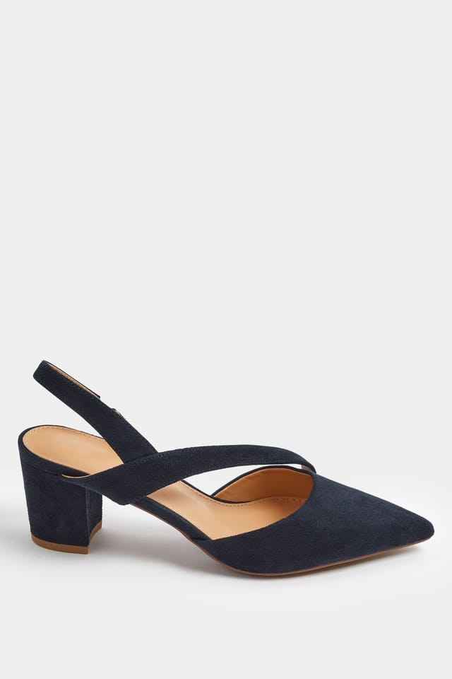 Long Tall Sally Long Tall Sally Women's Asymmetric Slingback Heel In Standard Fit in Dark Navy - 3