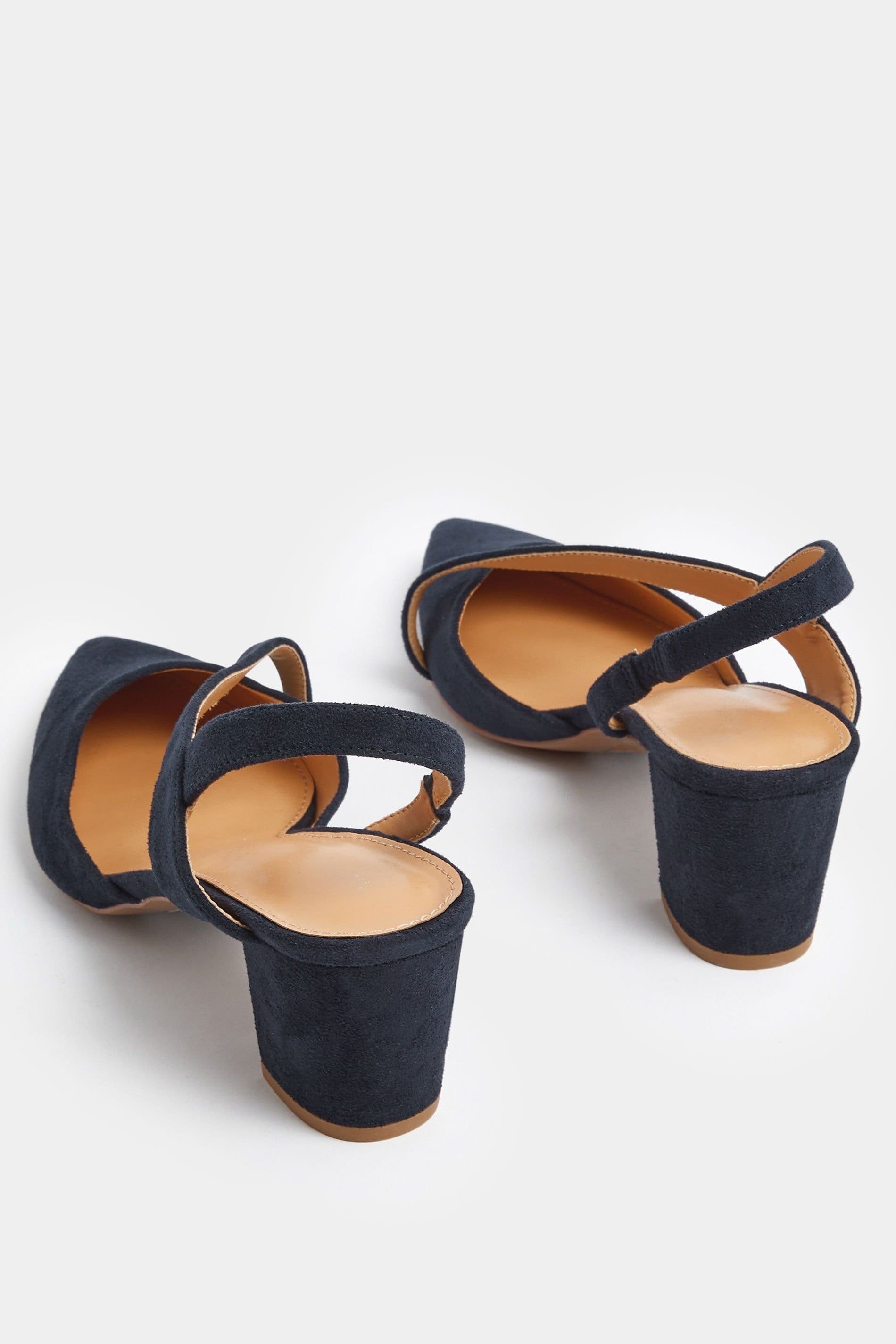 Long Tall Sally Long Tall Sally Women's Asymmetric Slingback Heel In Standard Fit in Dark Navy - 4