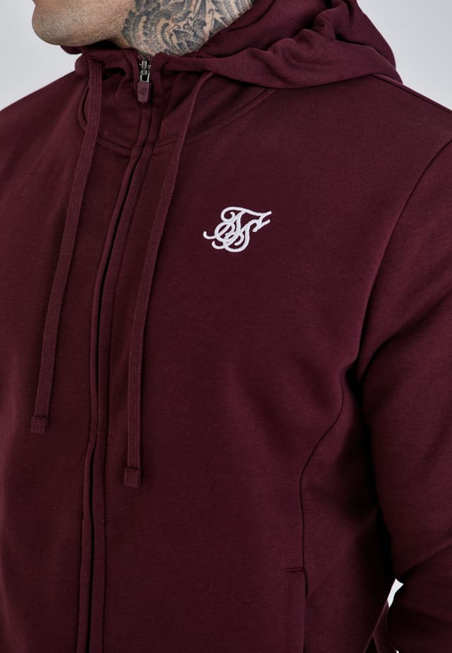 SikSilk SikSilk Men's Burgundy Essentials Full Zip Hoodie - 2