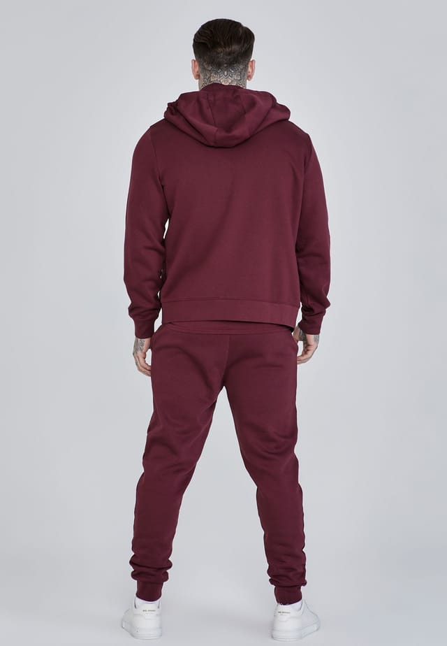SikSilk SikSilk Men's Burgundy Essentials Full Zip Hoodie - 3