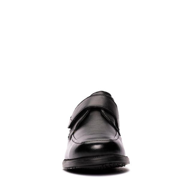 Clarks Clarks Men's Hail Roll Black Leather Slip Ons - 3