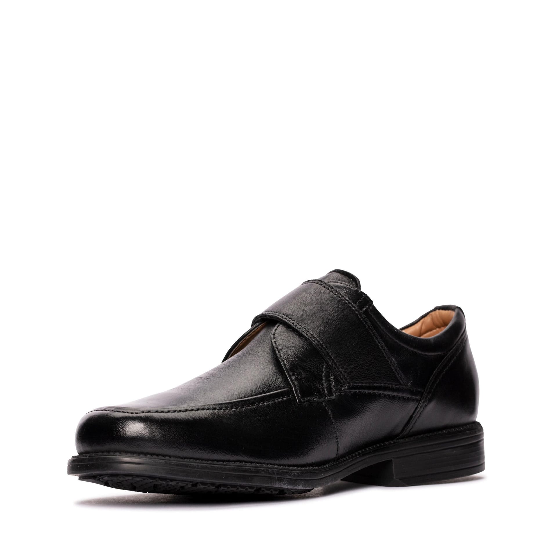 Clarks Clarks Men's Hail Roll Black Leather Slip Ons - 4