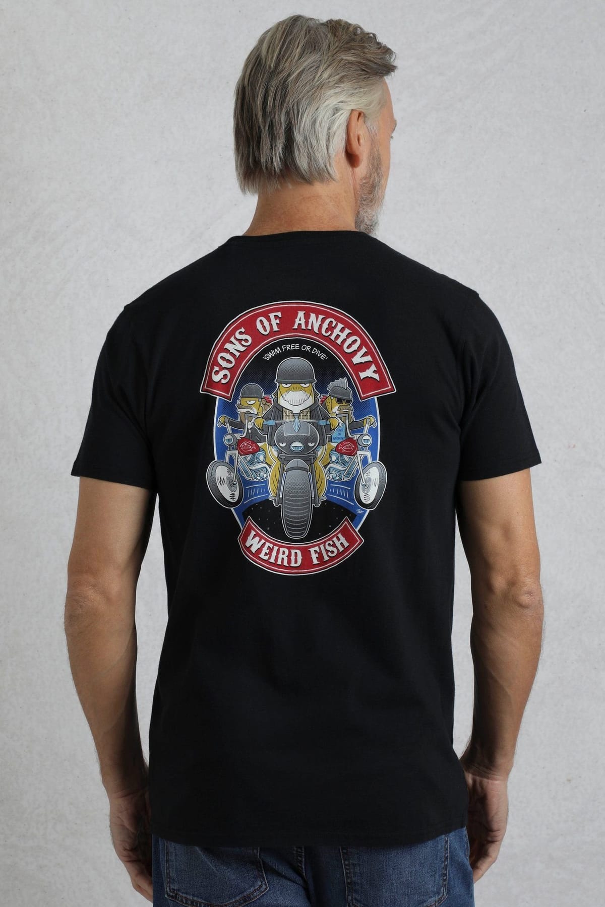Weird Fish Weird Fish Men's Sons of Anchovy Artist T-Shirt in Black - 1