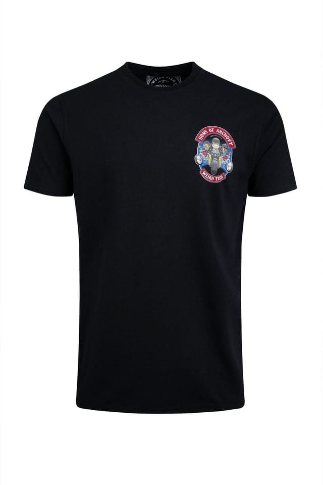 Weird Fish Weird Fish Men's Sons of Anchovy Artist T-Shirt in Black - 2