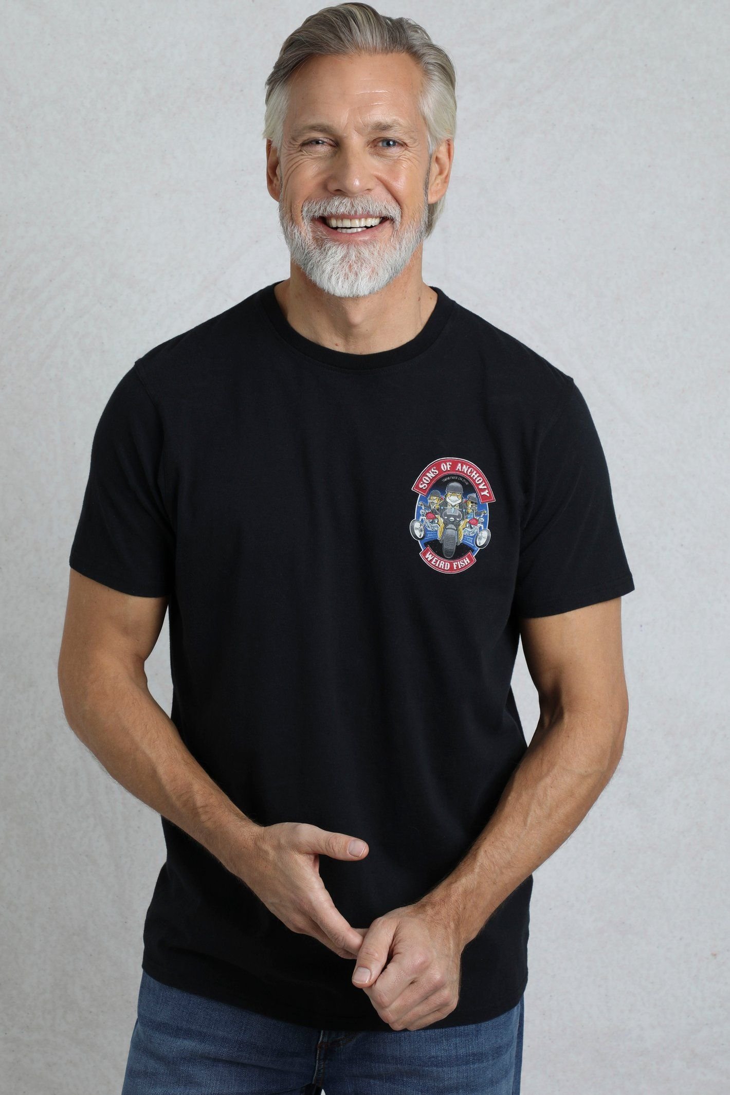 Weird Fish Weird Fish Men's Sons of Anchovy Artist T-Shirt in Black - 4