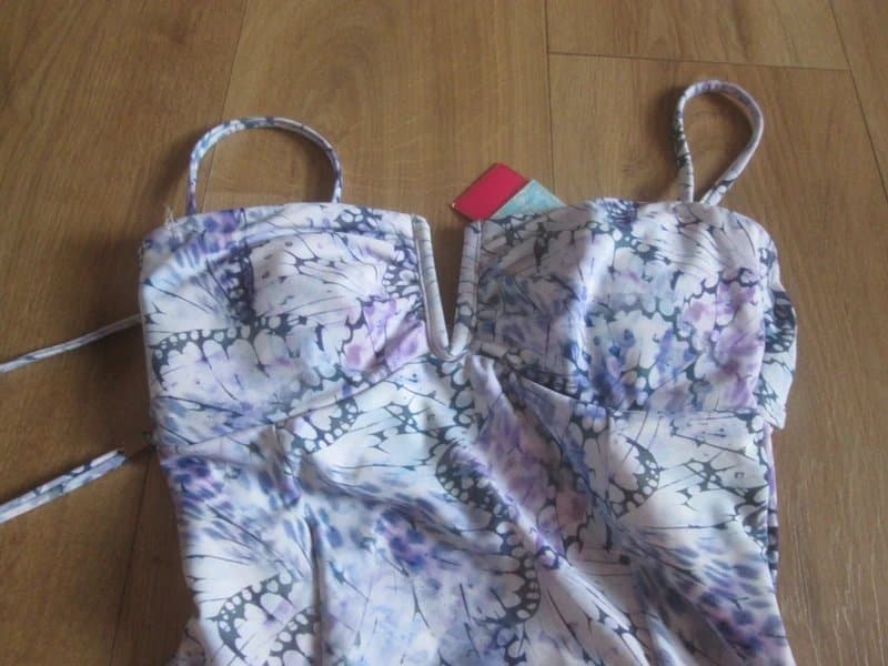 Lipsy Lipsy size 8 pruple mix halter strapless plunge swimming costume Brand new with tags