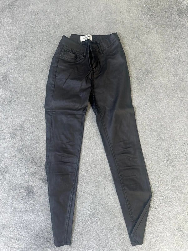 New Look Black Faux Leather Skinny Jeans