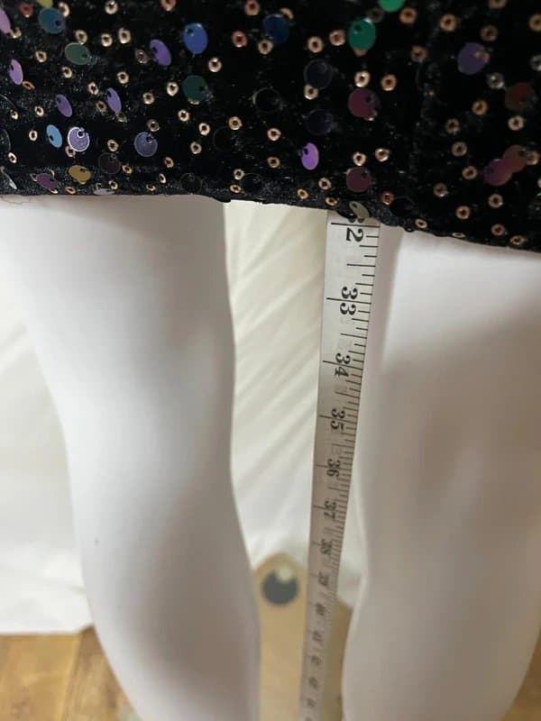 Lipsy Lipsy Bodycon Dress Size 6 Black Sequin Stretch Velvet Womens NEW EU 34 RRP £55