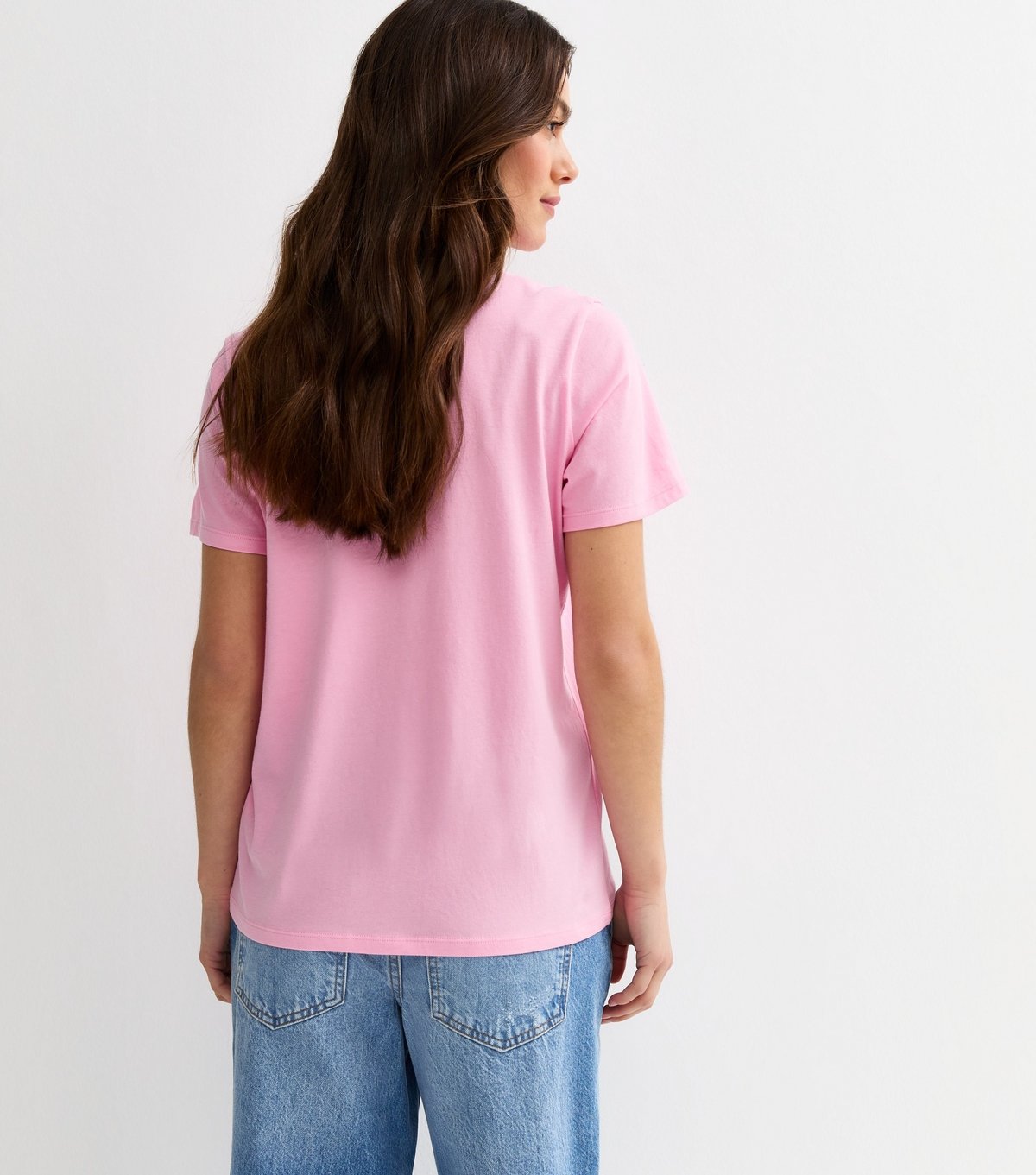 New Look Women's Petite Bright Pink Relaxed Crew Neck T-Shirt New Look - 4