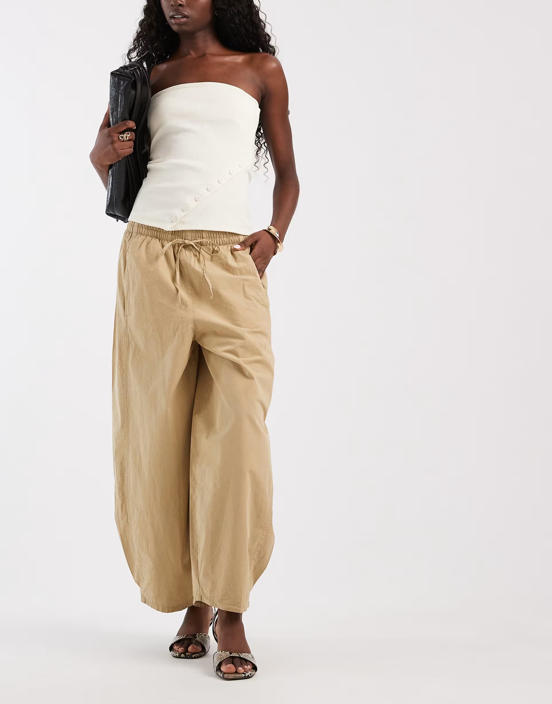 ASOS ASOS DESIGN oversized balloon pull on in ecru