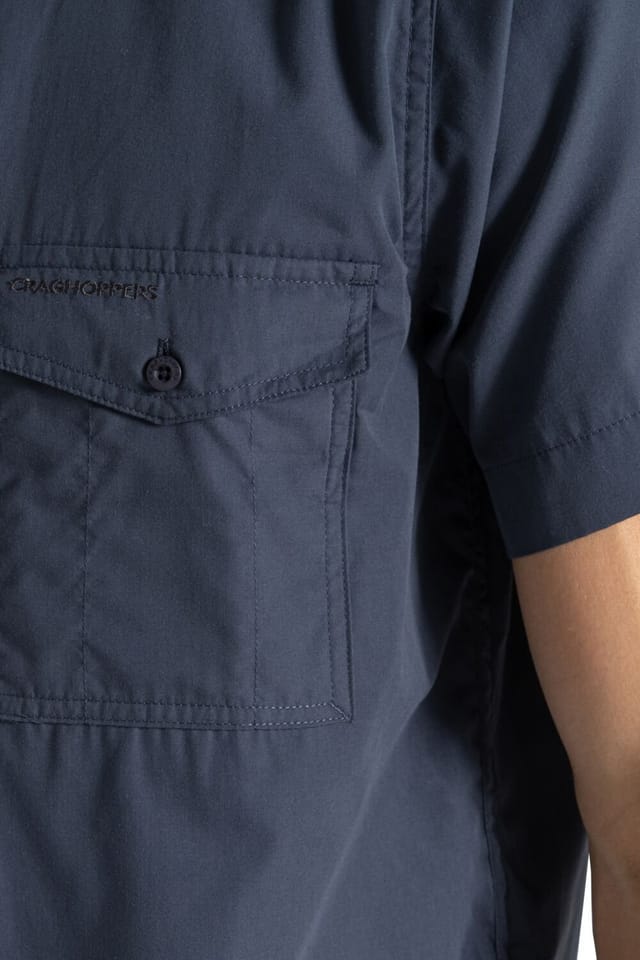 Craghoppers Craghoppers Men's NosiDefense Cotton-Blend 'Kiwi' Short Sleeve Shirt in Pale Blue - 3
