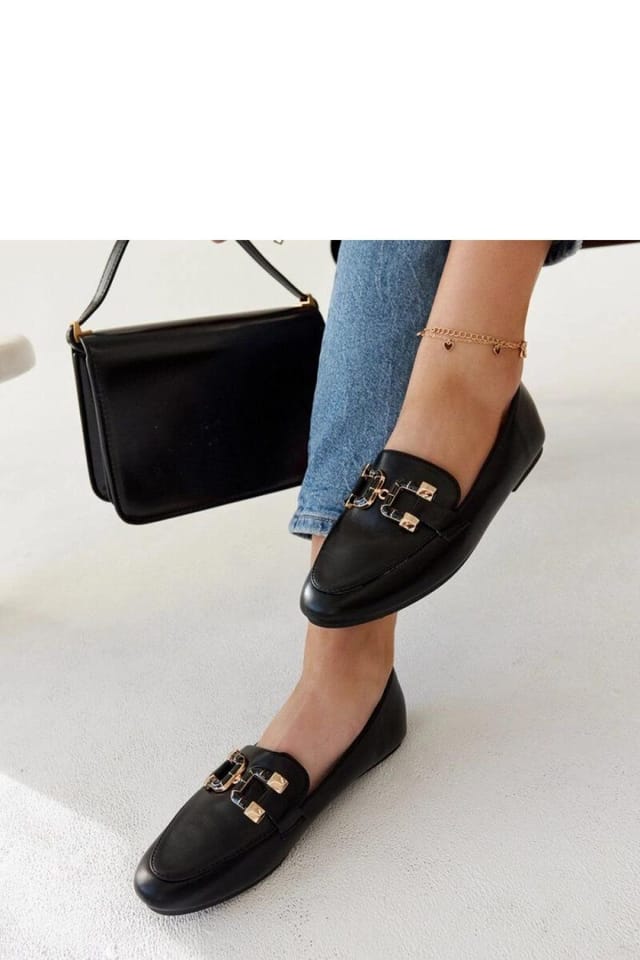 Love Lace Love Lace Women's Summer Buckle Slip On Almond Toe Flat Loafers Moccasins in Black - 2