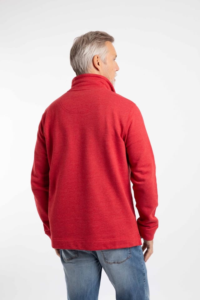 Weird Fish Weird Fish Men's Brampton 1/4 Zip Sweatshirt in Scarlet - 3