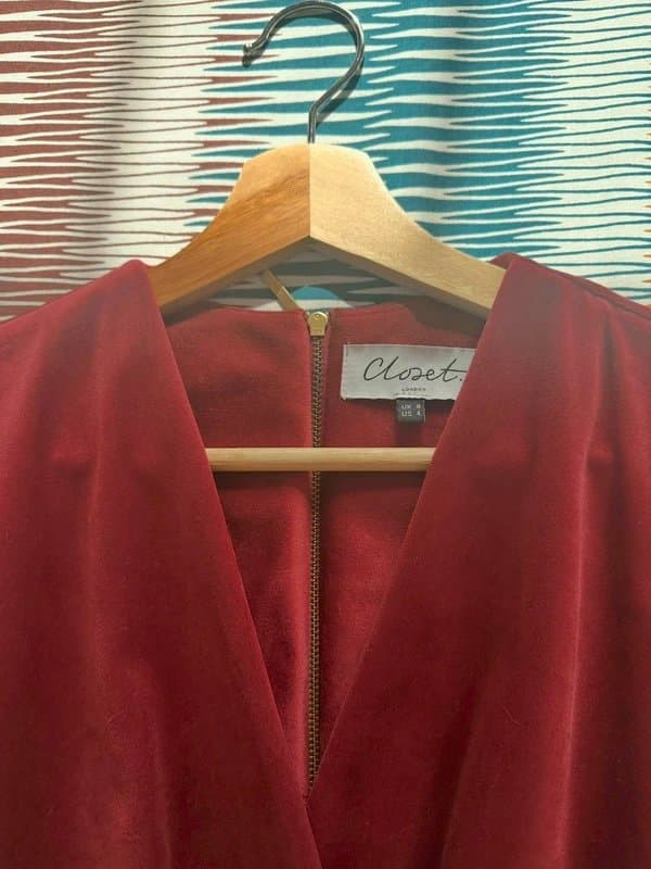 ASOS Midi burgundy velvet dress ASOS