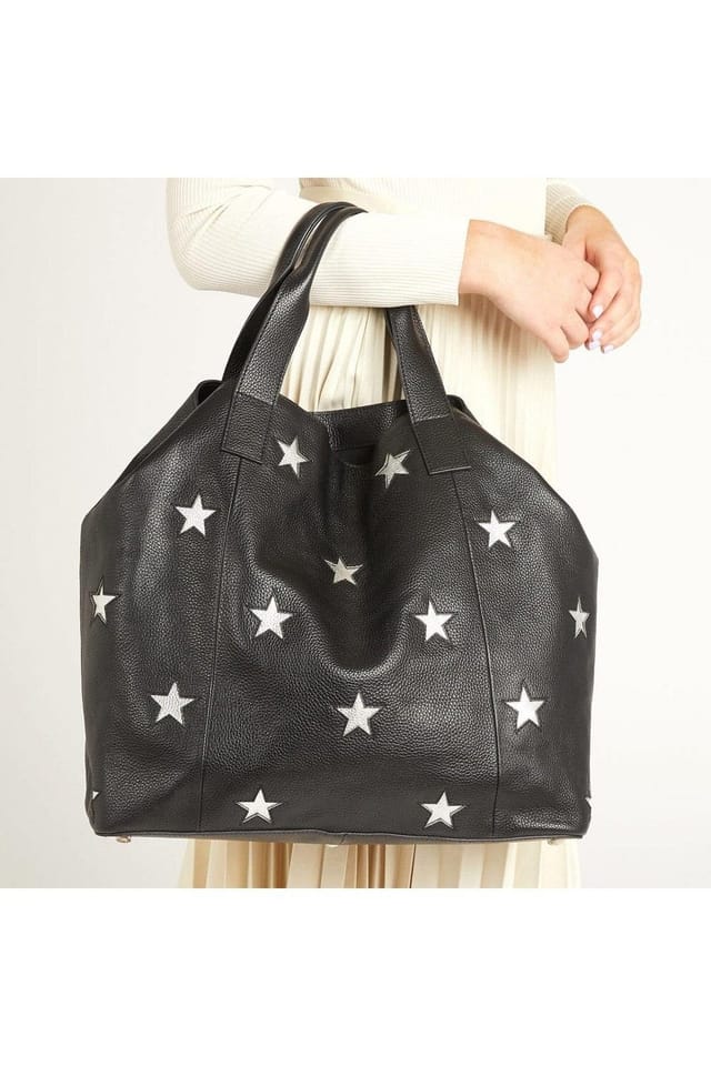 Jones Bootmaker Jones Bootmaker Women's Dayna Star Leather Bag in Black - 3