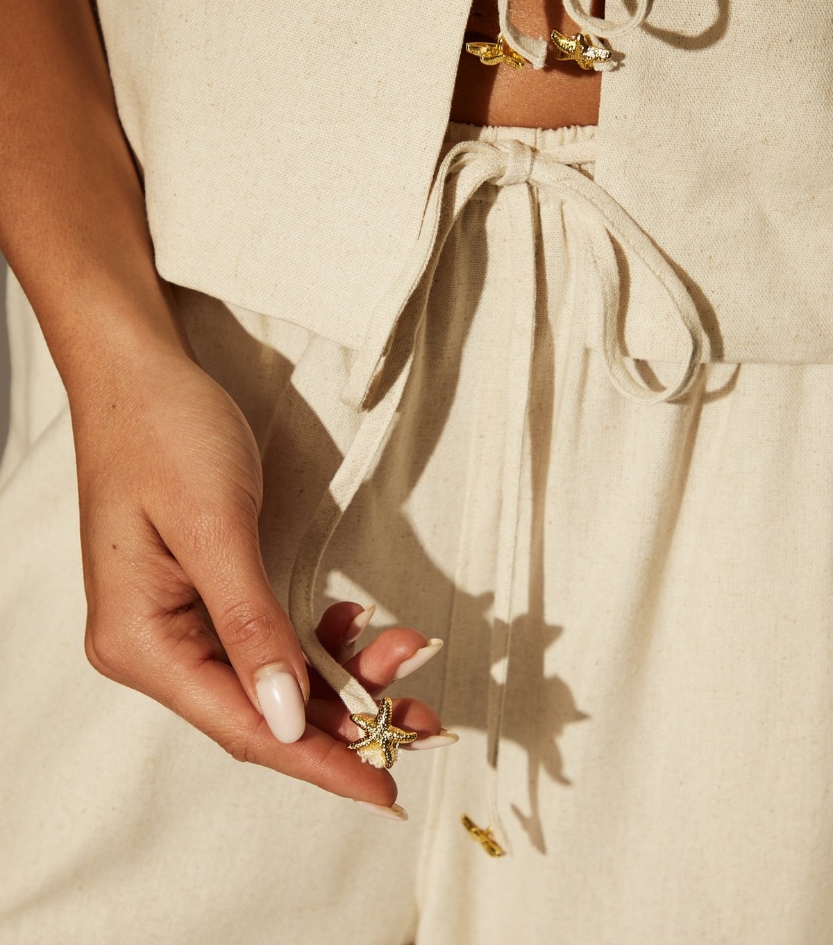 South Beach Women's Cream Drawstring Waist Trousers South Beach New Look - 2