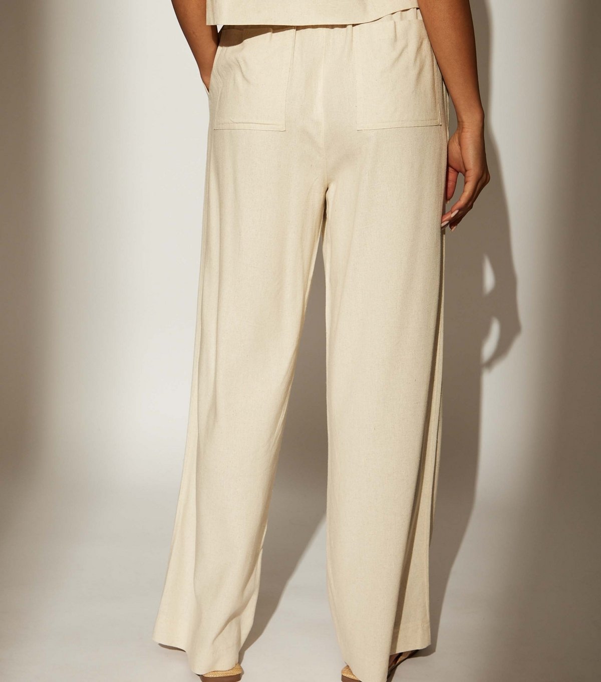 South Beach Women's Cream Drawstring Waist Trousers South Beach New Look - 4