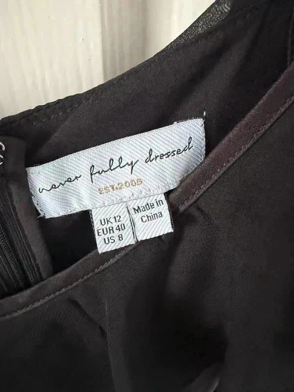 Never Fully Dressed Never Fully Dressed Black Ruffle Midi Dress UK 12 Worn Once Wedding Guest