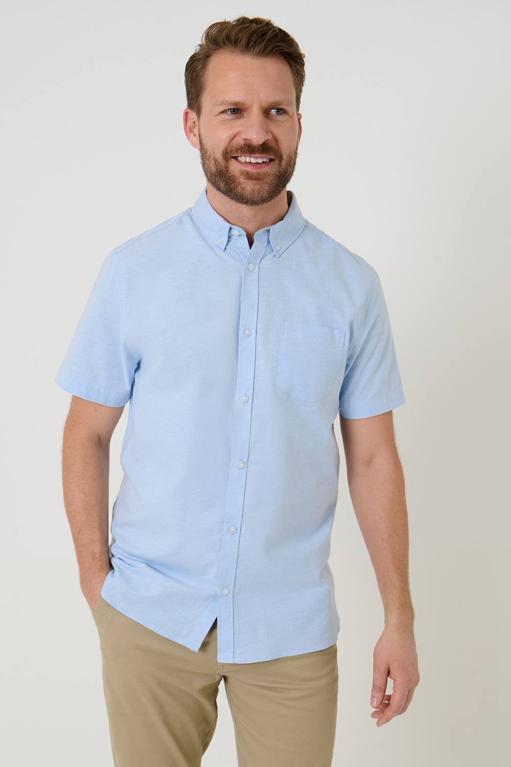 Saltwell Saltwell Men's Short Sleeve Oxford Shirt in Blue - 2