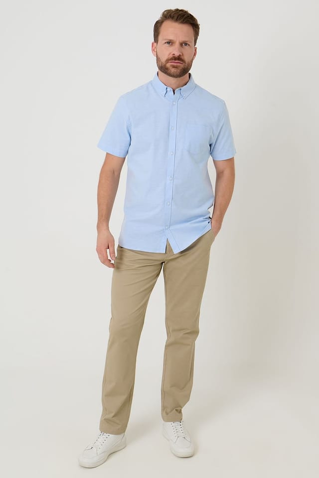 Saltwell Saltwell Men's Short Sleeve Oxford Shirt in Blue - 3