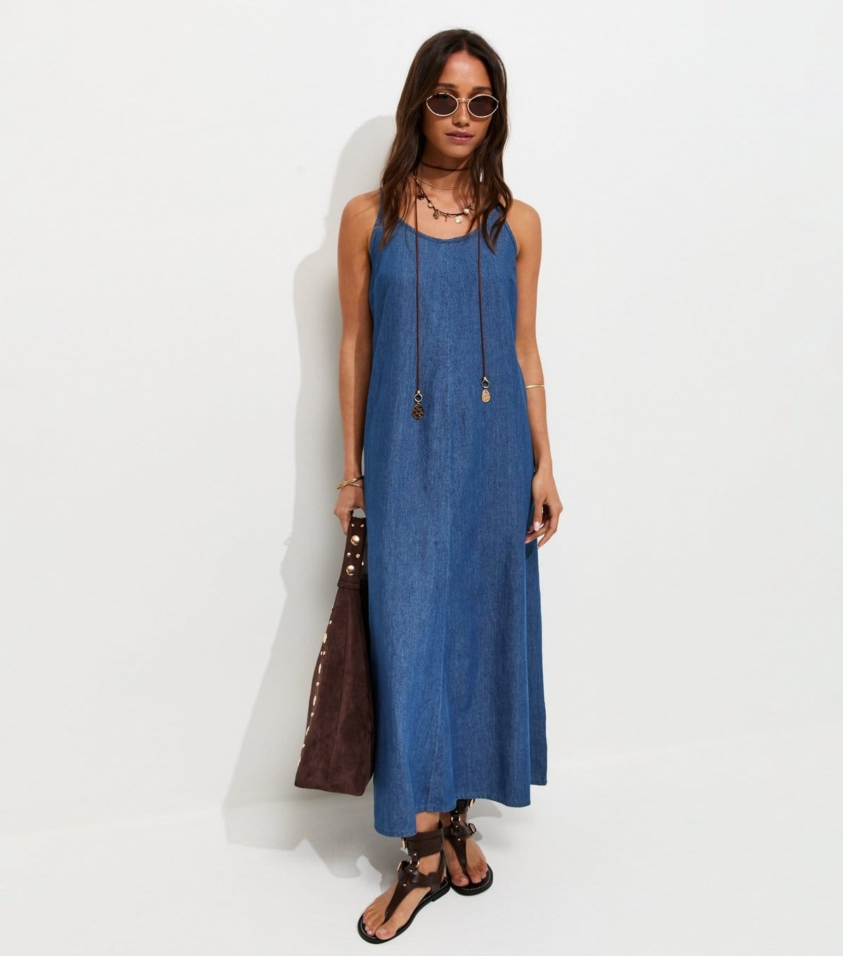 New Look Blue Denim Midi Dress