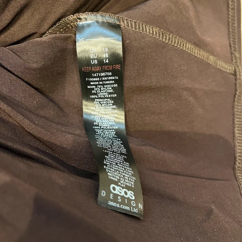 ASOS ASOS Brown Bengaline Ruffle Mini Skirt Size 18 - 1