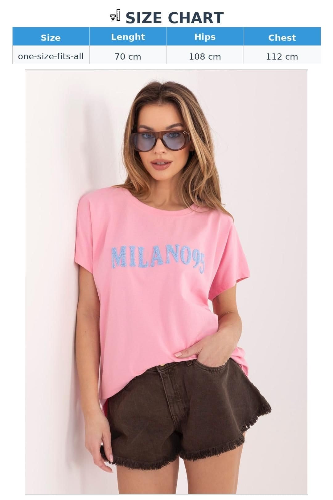 Love Lace Love Lace Women's Casual Embossed Logo Cotton Elastane T-Shirt in Pink - 4