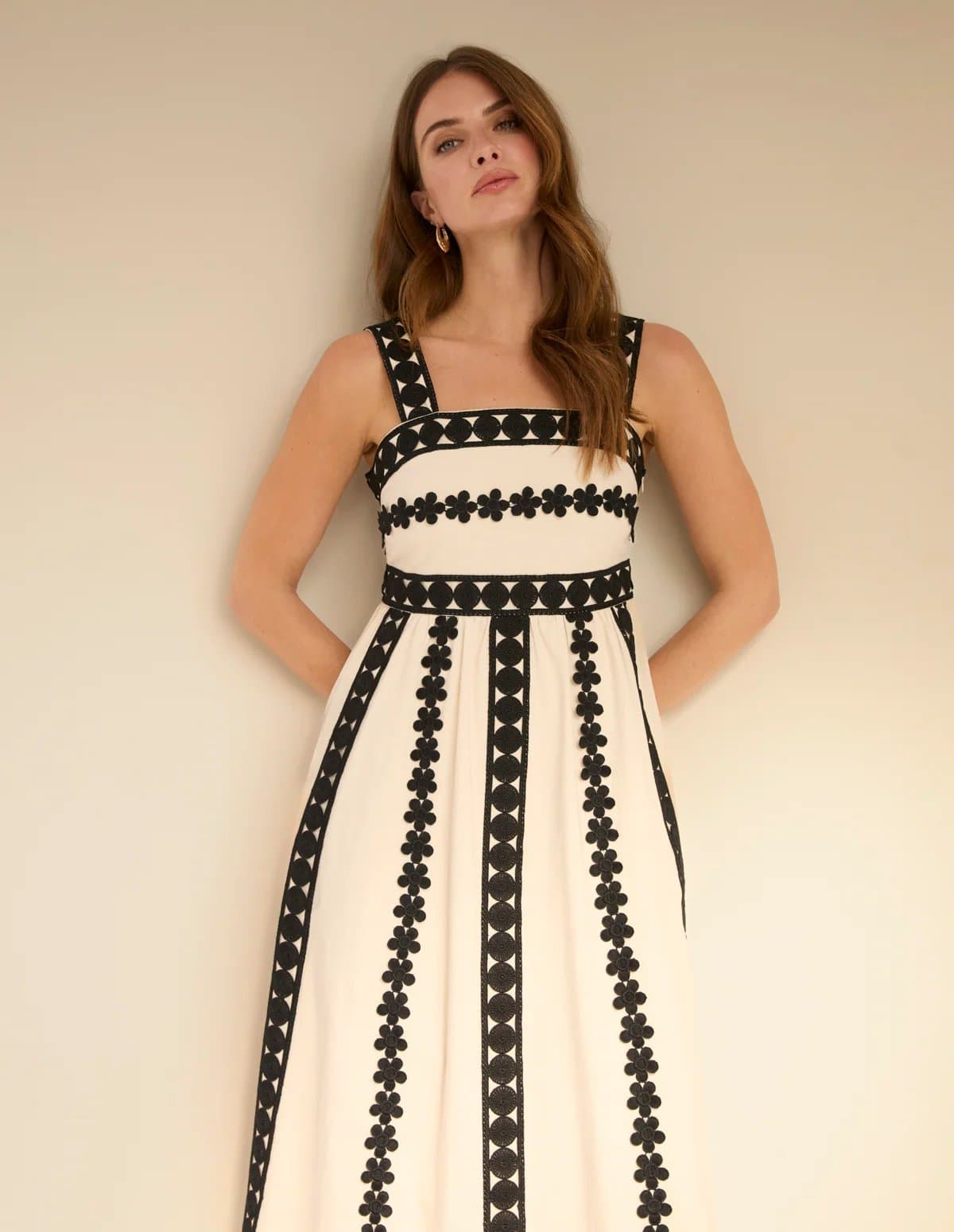 Blue Vanilla Luxe Embroidery Detail Strappy Dress