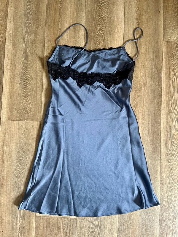 ASOS Blue Satin Slip Mini Dress