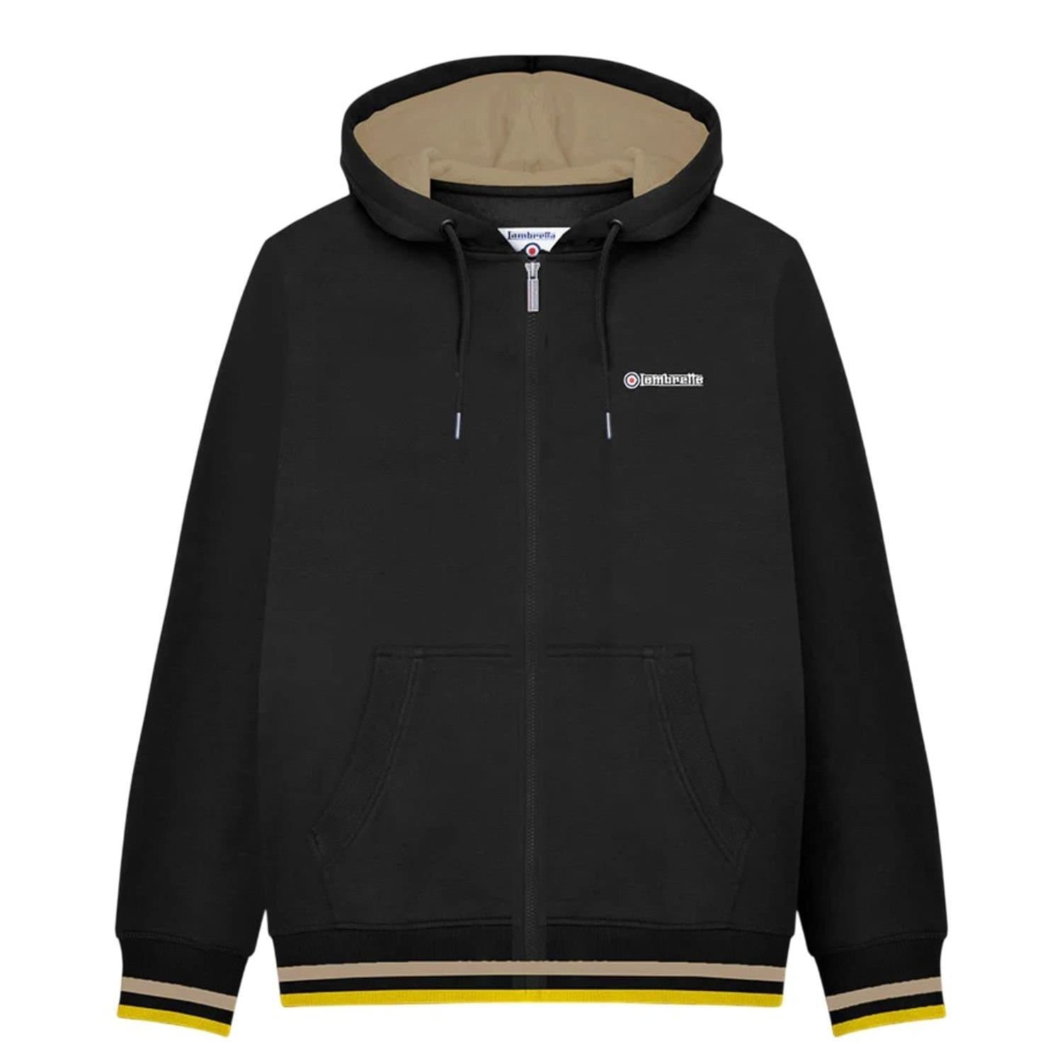 Lambretta Lambretta Men's Full Zip Hoodie in True Black