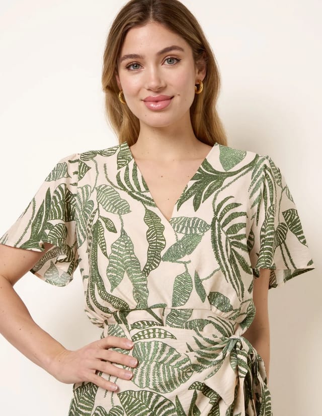Blue Vanilla Wrap Front Sarong Mini Dress - 3