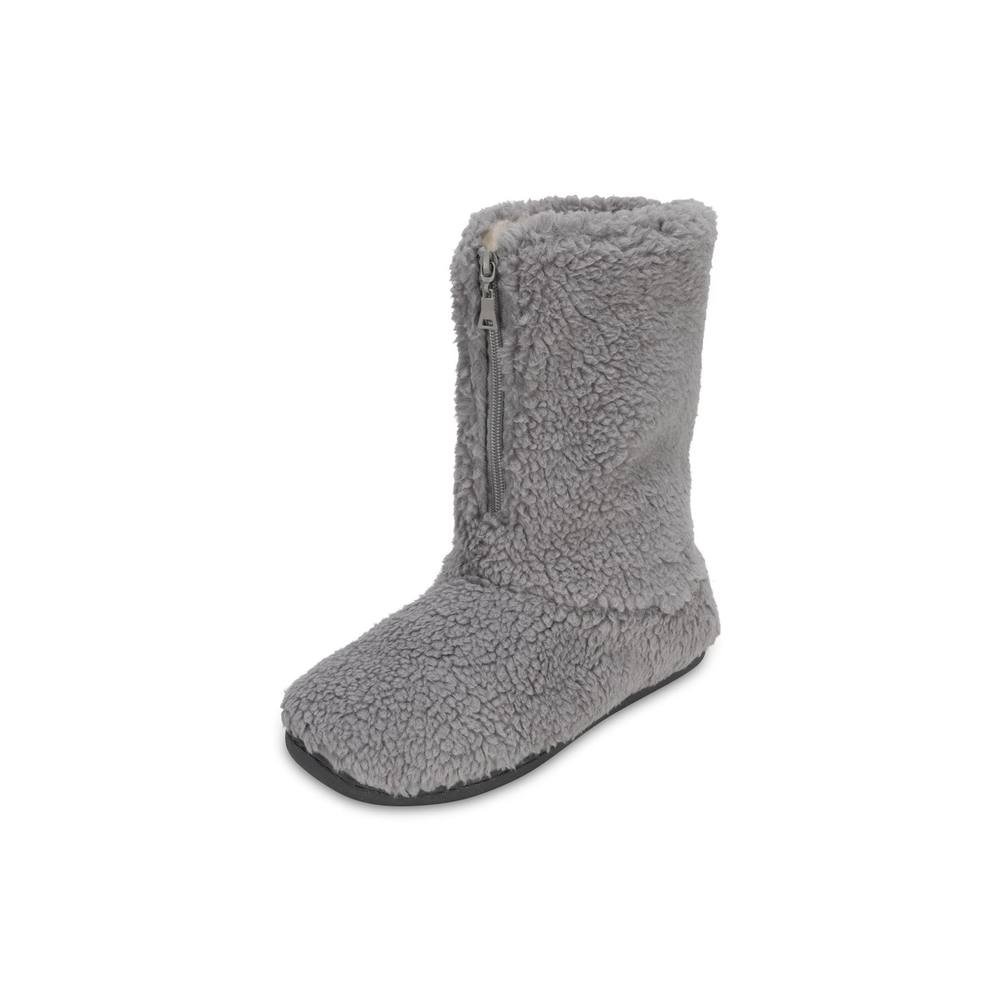 Viva VIVA Polar Men's Anti-Slip Memory Foam Indoor Soft Sherpa Slipper Boots in Grey - 4