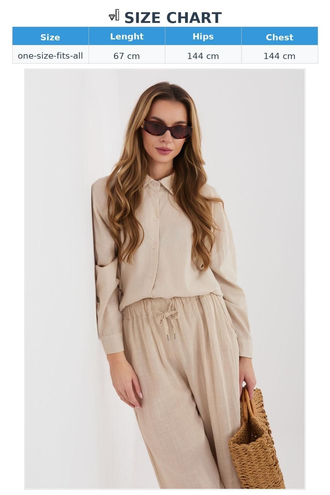 Love Lace Love Lace Women's Classic Back Tie Long Sleeve Shirt in Beige - 4