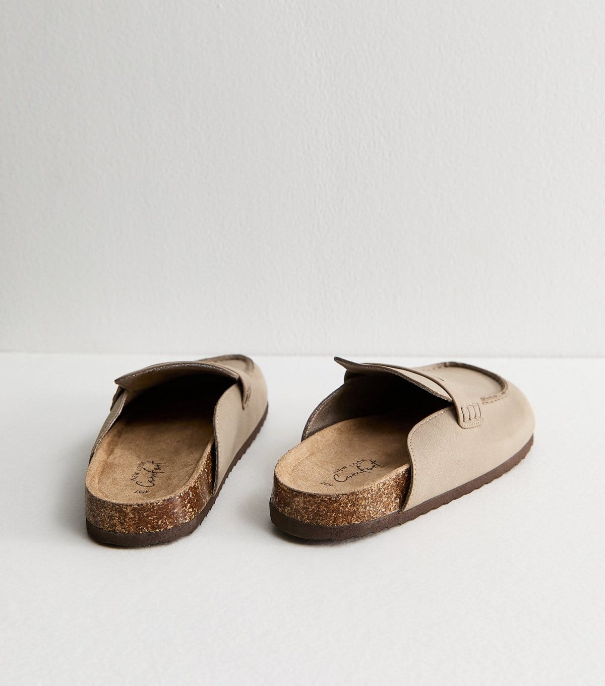 New Look Women's Camel Faux Suede Flat Loafer Mules Vegan New Look - 4
