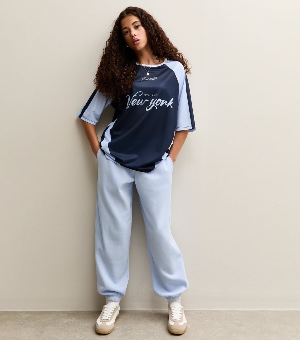 New Look Girls' Light Blue Oversized Cuff Joggers New Look