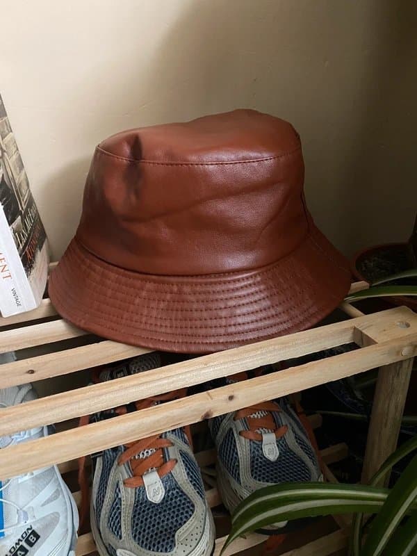ASOS ASOS brown/red faux leather look bucket hat