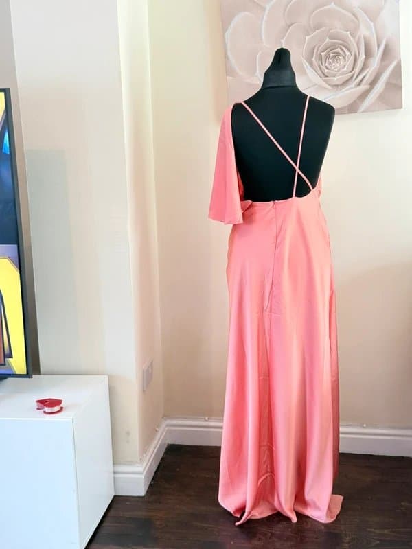 ASOS Asos Design special occasions fallen shoulder twisted satin dress RRP £60