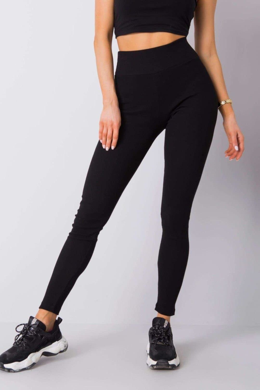 Love Lace Love Lace Black Ribbed High Waist Leggings