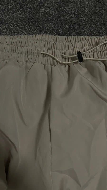 Bershka cream ruched cargo pants toggle waist