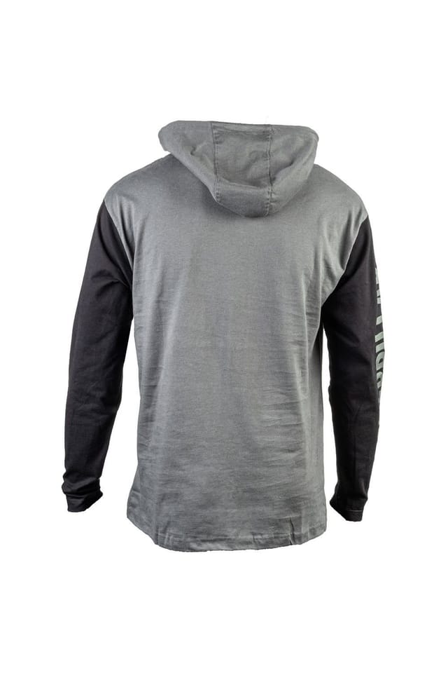 Caterpillar Caterpillar Men's Hooded Long Sleeve Tee in Dark Grey - 3
