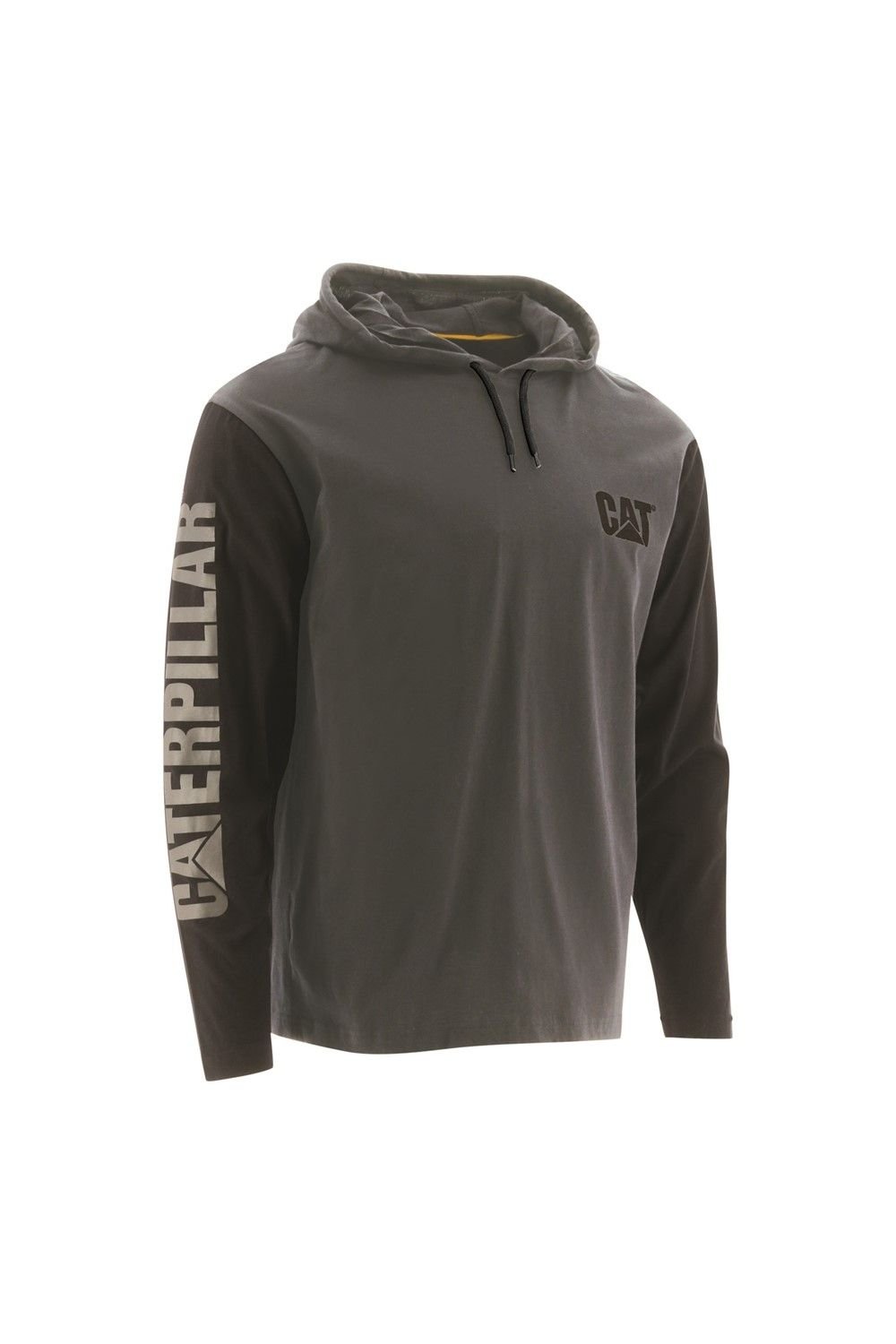 Caterpillar Caterpillar Men's Hooded Long Sleeve Tee in Dark Grey - 4