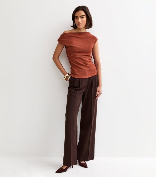 New Look Women's Dark Red Twisted Off The Shoulder Top New Look - 3
