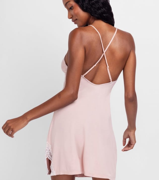 Dorina Women's Pink Lace Trimmed Cami Dress Dorina New Look - 3