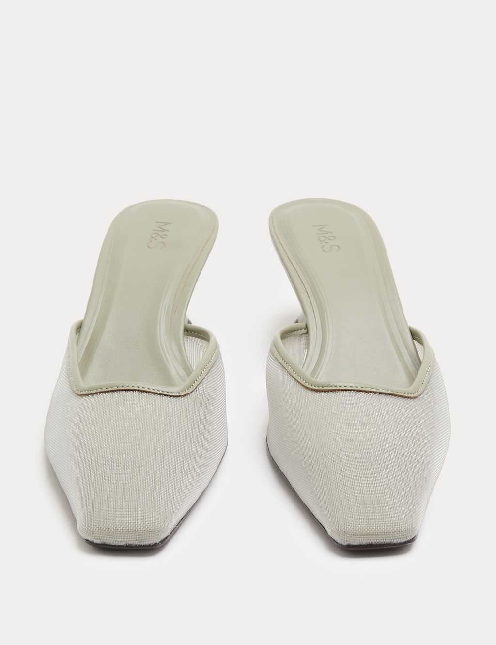 Marks & Spencer M&S Mesh Wedge Pointed Mules Sage
