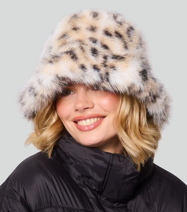 South Beach Brown Animal Print Faux Fur Hat and Gloves South Beach New Look - 3