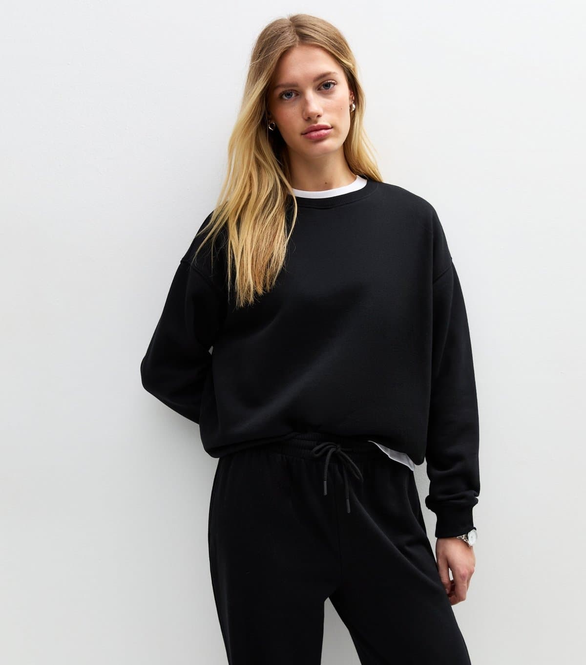 New Look New Look Black Jersey Crew Neck Sweatshirt