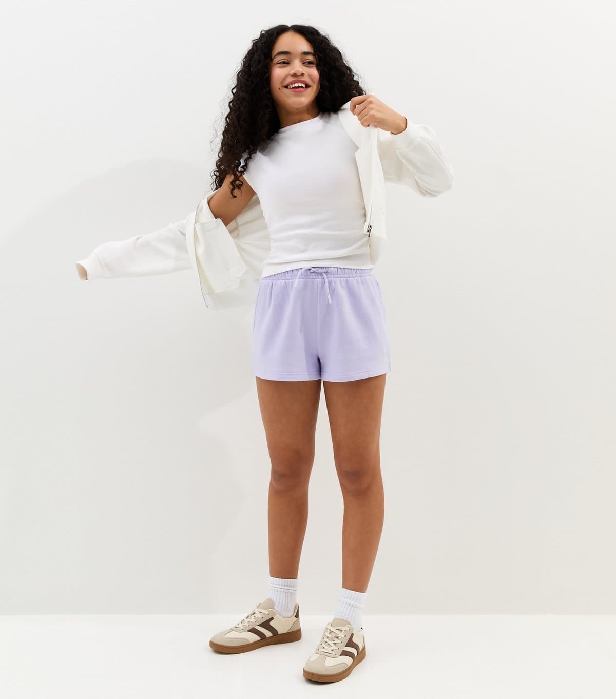 New Look Girls' Lilac Drawstring Jogger Shorts New Look