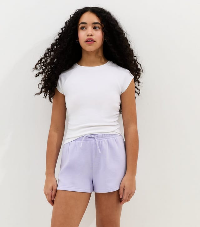 New Look Girls' Lilac Drawstring Jogger Shorts New Look - 2