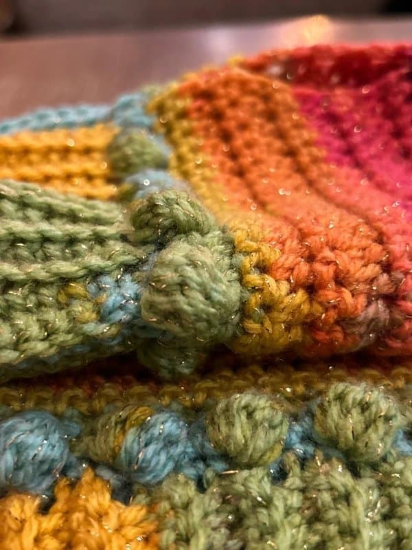 handmade crochet Handmade Crochet fingerless mitts / gloves / wrist warmers rainbow colours